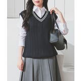 ネイビー | トップス ベスト ニット | Honeys