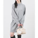 杢グレー | ワンピース 長袖 ミニ丈 | Honeys