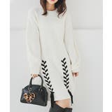 アイボリー | ワンピース 長袖 ミニ丈 | Honeys