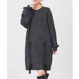 杢チャコール | ワンピース 長袖 ミニ丈 | Honeys