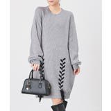 杢グレー | ワンピース 長袖 ミニ丈 | Honeys