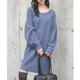 スモーキーブルー | ワンピース 長袖 ミニ丈 | Honeys