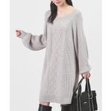 杢グレー | ワンピース 長袖 ミニ丈 | Honeys