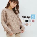 【ハニーズ】ケーブル編Ｖネック | Honeys | 詳細画像1 