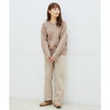 【ハニーズ】ケーブル編Ｖネック | Honeys | 詳細画像7 