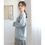 【ハニーズ】ケーブル編Ｖネック | Honeys | 詳細画像11 