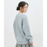 【ハニーズ】ケーブル編Ｖネック | Honeys | 詳細画像12 