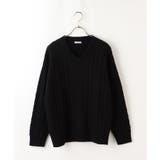 【ハニーズ】ケーブル編Ｖネック | Honeys | 詳細画像17 