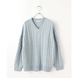 【ハニーズ】ケーブル編Ｖネック | Honeys | 詳細画像18 