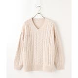 【ハニーズ】ケーブル編Ｖネック | Honeys | 詳細画像22 