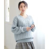 サックス | 【ハニーズ】ケーブル編Ｖネック | Honeys