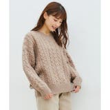 杢モカ | 【ハニーズ】ケーブル編Ｖネック | Honeys