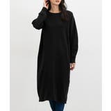 ブラック | ワンピース 長袖 ロング丈 | Honeys