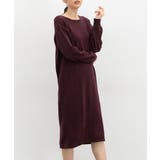 ボルドー | ワンピース 長袖 ロング丈 | Honeys