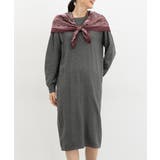 杢チャコール | ワンピース 長袖 ロング丈 | Honeys