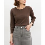 ブラウン | トップス Tシャツ 7分袖Tシャツ | Honeys