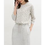 オートミール花柄 | トップス Tシャツ 7分袖Tシャツ | Honeys