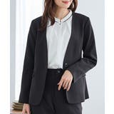 ブラック | アウター ジャケット ノーカラージャケット | Honeys