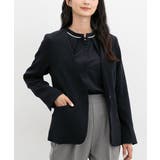 ネイビー | アウター ジャケット ノーカラージャケット | Honeys