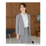 アウター ジャケット ノーカラー | Honeys | 詳細画像5 