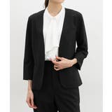 ブラック | アウター ジャケット ノーカラー | Honeys