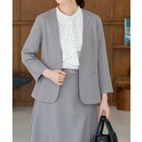 杢グレー | アウター ジャケット ノーカラー | Honeys