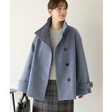 スモーキーブルー | アウター コート ハーフ丈コート | Honeys
