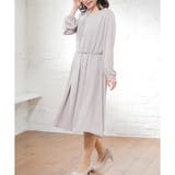 グレー | 【ハニーズ】ワンピース 長袖 ミモレ丈 | Honeys