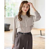 グレージュ | トップス ブラウス 長袖 | Honeys