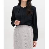 ネイビー | トップス ブラウス 長袖 | Honeys