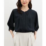 ネイビー | トップス ブラウス 接触冷感 | Honeys