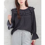 クロ水玉 | トップス ブラウス 長袖 | Honeys