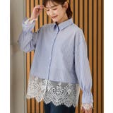 ブルー×オフ | トップス シャツ ブラウス | Honeys