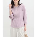 ピンクパープル | ブラウス レディース 半端袖 | Honeys