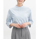 オフ×サックス | トップス シャツ マオカラーシャツ | Honeys