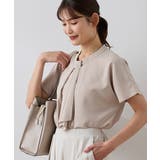 グレージュ | トップス ブラウス 半袖 | Honeys