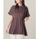 ブラウン | トップス ブラウス 半袖 | Honeys