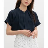 ネイビー | トップス ブラウス 半袖 | Honeys
