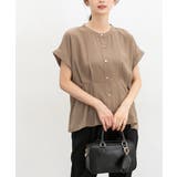 キャメル | 【ハニーズ】トップス ブラウス 半袖 | Honeys