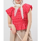 アカ花柄 | トップス ブラウス 半袖 | Honeys