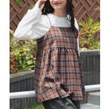 オレンジチェック | トップス ブラウス ノースリーブ | Honeys