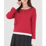 レッド | トップス カットソー 長袖 | Honeys