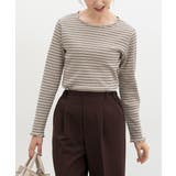 ベージュボーダー | トップス カットソー 長袖 | Honeys