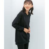 ブラック | トップス スウェット チュニック | Honeys
