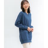 ブルー | トップス スウェット チュニック | Honeys