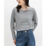 ベージュ×ブルー | トップス カットソー 長袖 | Honeys