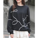 ブラック | トップス スウェット 長袖 | Honeys