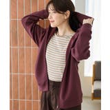 ボルドー | トップス パーカー ジップパーカー | Honeys