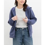 ブルー | トップス パーカー ジップパーカー | Honeys