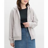 グレージュ | トップス パーカー ジップパーカー | Honeys